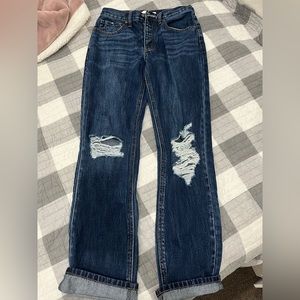 Kancan high rise straight leg dark wash jeans